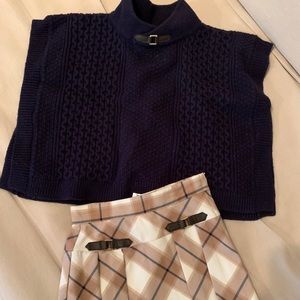 NWT Janie and Jack sweater cape and skirt size 3
